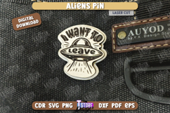 Aliens Pin Laser Cut | UFO | Pin Brooch | Clothing Accessory Product Image 1
