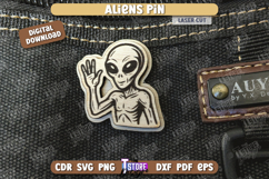 Aliens Pin Laser Cut | UFO | Pin Brooch | Clothing Accessory Product Image 1