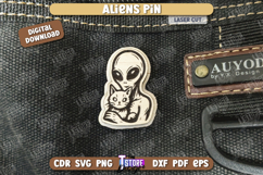 Aliens Pin Laser Cut | UFO | Pin Brooch | Clothing Accessory Product Image 1
