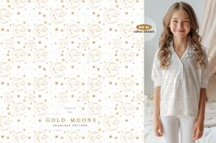 Gold Celestial Moons and Planets Seamless Repeat Pattern Product Image 1