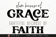 Because Of Grace SVG PNG | Boho Christian PNG Product Image 5