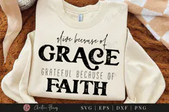 Because Of Grace SVG PNG | Boho Christian PNG Product Image 2