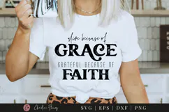 Because Of Grace SVG PNG | Boho Christian PNG Product Image 6