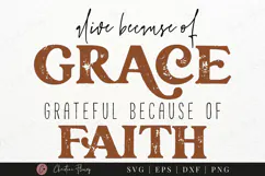 Because Of Grace SVG PNG | Boho Christian PNG Product Image 8