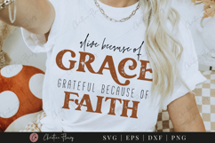 Because Of Grace SVG PNG | Boho Christian PNG Product Image 1