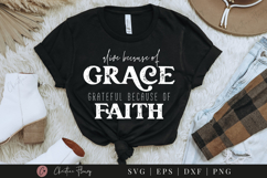 Because Of Grace SVG PNG | Boho Christian PNG Product Image 3
