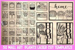 30 Modern Plant Wall Art SVG I Botanical Laser Cut Wall Art Product Image 1