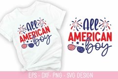 All American Boy SVG - 4th of July SVG Design Product Image 1