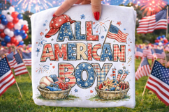 4th Of July PNG, All American Boy PNG, Kids Patriotic PNG Product Image 1