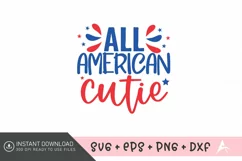 All American cutie SVG , USA Celebration SVG , USA SVG Product Image 1