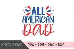 All American DAD SVG , USA Celebration SVG , USA SVG Product Image 1