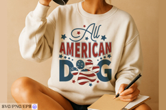 All American Dog 4th of July SVG PNG T-shirt Design Product Image 3