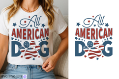 All American Dog 4th of July SVG PNG T-shirt Design Product Image 1