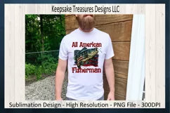 All American Fisherman Sublimation PNG, Multipurpose Design Product Image 2