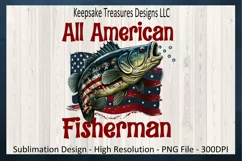 All American Fisherman Sublimation PNG, Multipurpose Design Product Image 1