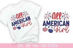 All American Girl SVG - 4th of July SVG Design Product Image 1