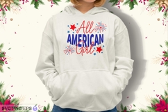 4th of July All American Girl SVG PNG T-shirt Design Product Image 1