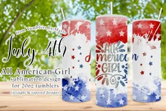 All American Girl 20oz July 4th Tumbler Design Product Image 1