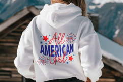 4th of July All American Girl SVG PNG T-shirt Design Product Image 3