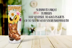 All American Girl 20oz Cowboy Boots & Flowers Tumbler Design Product Image 2