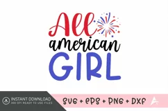 All American girl SVG Design,Freedom SVG,Liberty SVG Product Image 1