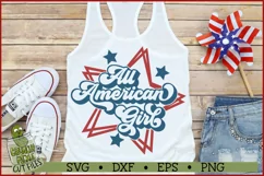 All American Girl Patriotic SVG File Product Image 1