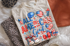 All American Girl PNG, Girly Patriotic PNG, 4th Of July PNG Product Image 3