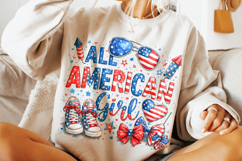 All American Girl PNG, Girly Patriotic PNG, 4th Of July PNG Product Image 4