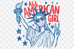 Statue of Liberty All American Girl 4th of July PNG Product Image 1