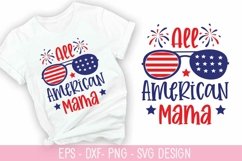 All American Mama SVG - 4th of July SVG Design Product Image 1