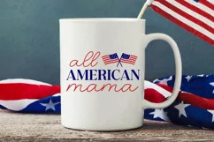 All American Mama SVG, Independence Day SVG, USA SVG Product Image 4