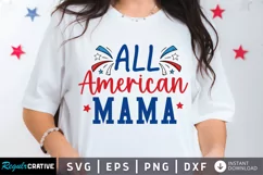 All american mama SVG, 4th of july SVG Design Product Image 1