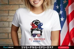 All American Mama SVG, 4th Of July SVG Design Product Image 1