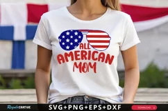 All American MOM SVG, 4th Of July SVG Design Product Image 2