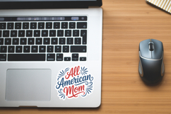 All American Mom Sticker SVG File | 4th of July Sticker SVG Product Image 2