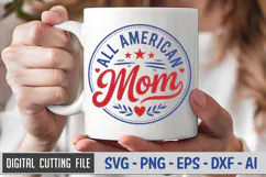 All American Mom SVG File | 4th of July SVG Product Image 3