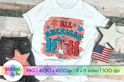 All American MOM Sublimation | 4th of July Retro Print Product Image 1