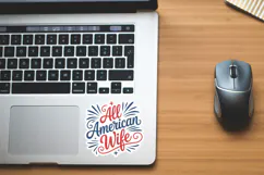 All American Wife Sticker SVG File | 4th of July Sticker SVG Product Image 2