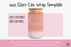 Valentine Libbey Can Wrap SVG PNG, 16OZ Glass Wrap Png Product Image 4
