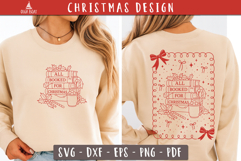 All Booked for Christmas SVG design Cozy book stack