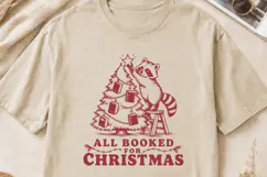 All Booked for Christmas SVG PNG, Raccoon Christmas Book Product Image 2