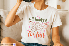 All Booked For Fall Cute Autumn Book Lover Reading Quote PNG Product Image 4