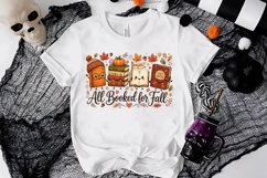 All Booked For Fall Cute Bookworm PNG Sublimation Design Product Image 2