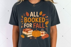 All Booked for Fall PNG, Cute Book Lover Fall Shirt Design Product Image 4