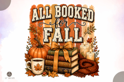 All Booked for Fall PNG,Book Lover Sublimation Design Product Image 1
