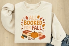 All Booked for Fall PNG, Cute Book Lover Fall Shirt Design Product Image 5