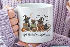 All Booked for Halloween PNG, Cat Book Lover Sublimation Product Image 4