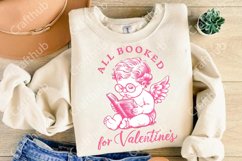 All Booked for Valentines PNG, Cupid Reading Book PNG Product Image 3