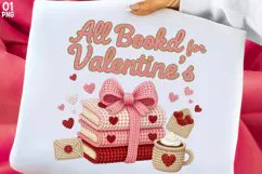 All Booked for Valentines PNG, Floral Valentine PNG, Product Image 1