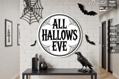 All Hallows Eve SVG File | Halloween Round Sign SVG Product Image 1